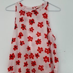 Chiffon Red Floral Tank